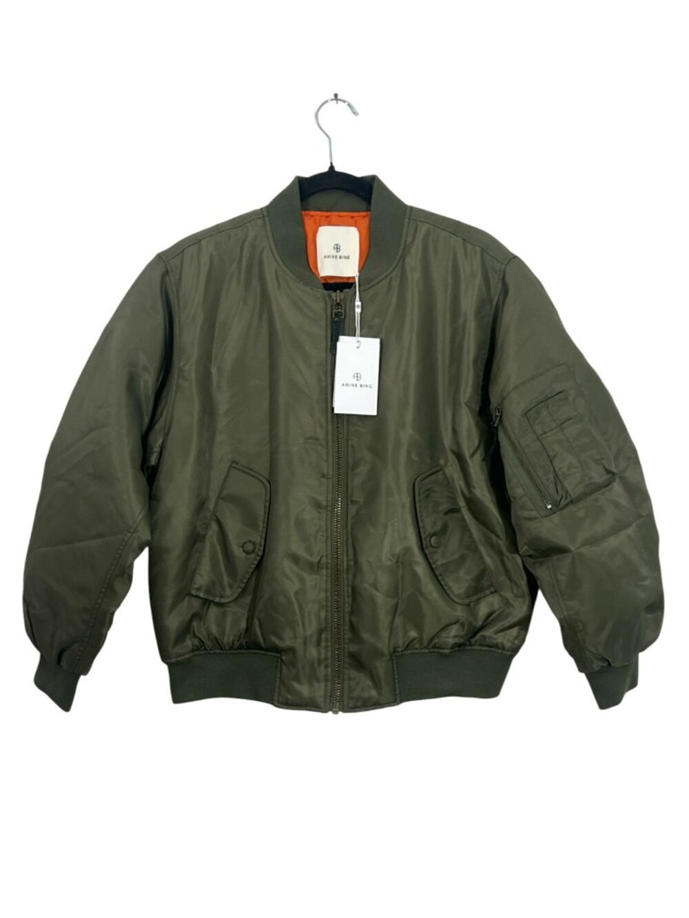 Anine Bing Leon Bomber Jacket Army Green New $400